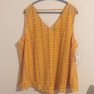 Yellow patterned tank top